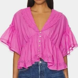 Free People Elle Cutwork Top